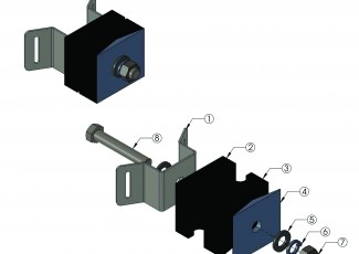 FIBERLIGN DOWNLEAD CUSHIONED MONO POLE CLAMP